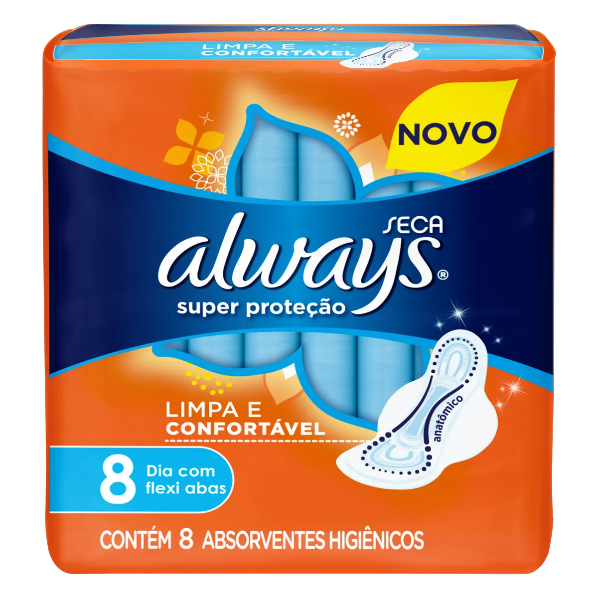 Absorvente com Abas Seca Super Proteção Always Pacote 8 unid