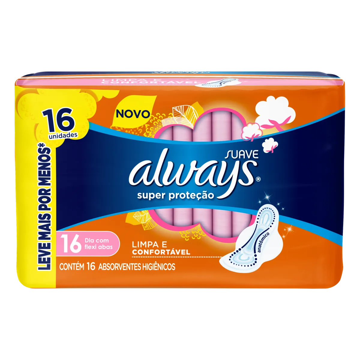 Absorvente com Abas Suave Super Proteção Always Pacote 16 Unidades