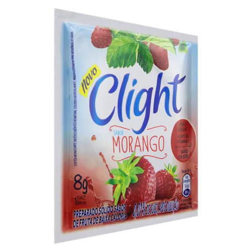 Refresco em Pó Morango Zero Açúcar Clight 8g