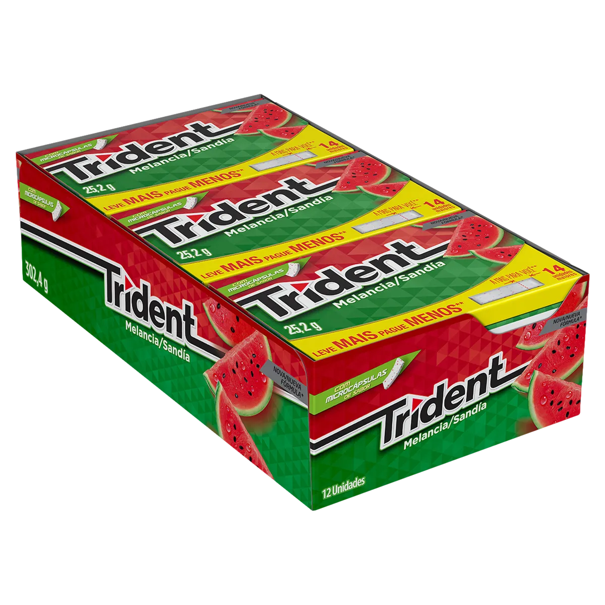 Goma de Mascar Melancia Zero Açúcar Trident Caixa 25,2g 14