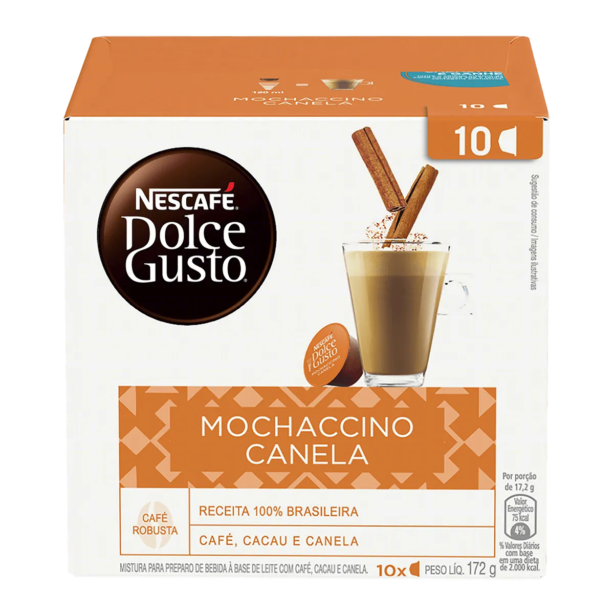 Mochaccino em Cápsula Canela Nescafé Dolce Gusto Caixa 172g 10