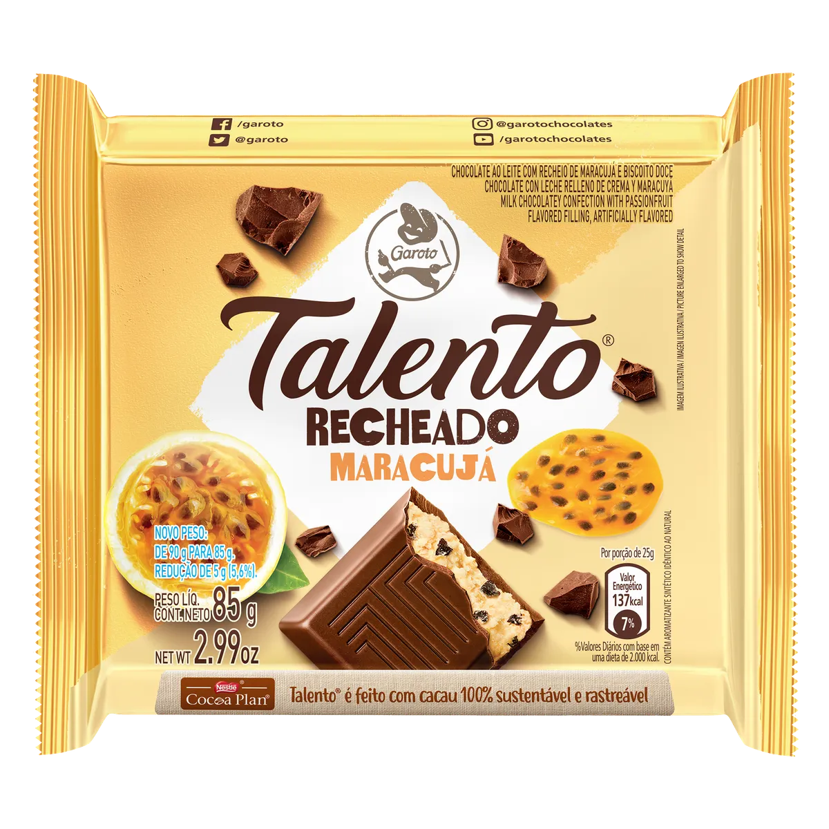 Choc Garoto Talento Maracuja 85g