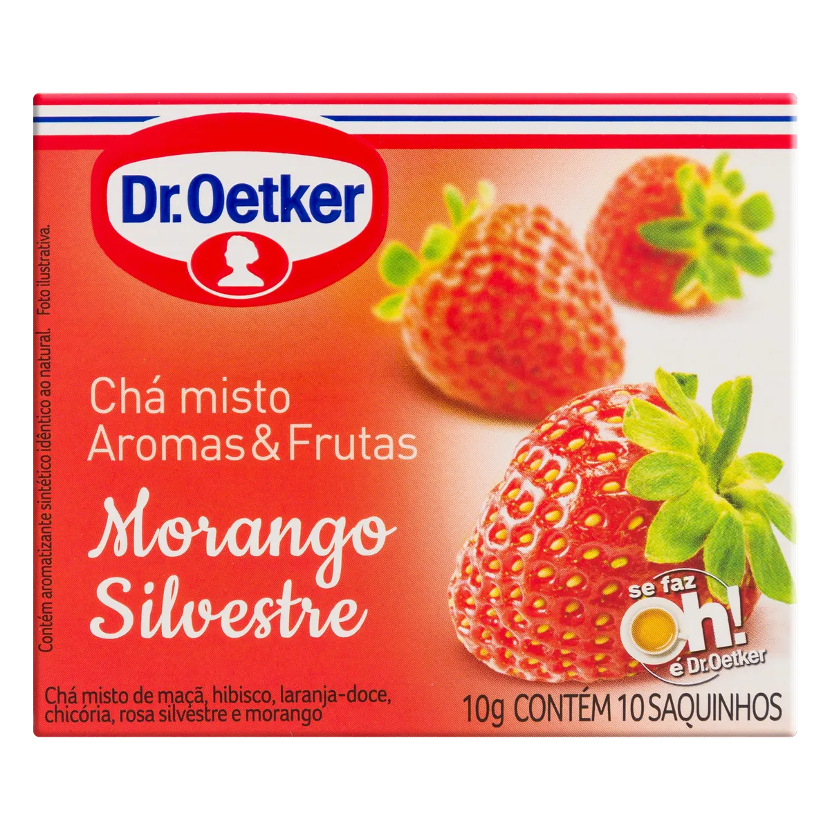 Chá Misto Morango Silvestre Dr. Oetker Aromas & Frutas 10g c/10 sachês