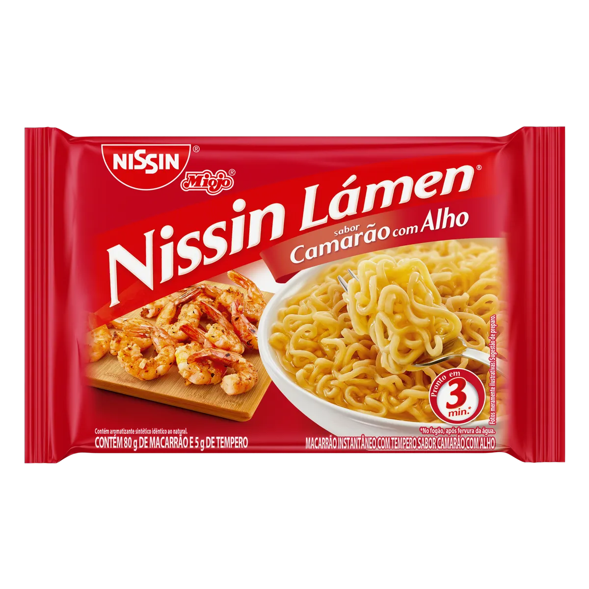 Macarrão Instantâneo Camarão com Alho Nissin Miojo 85g