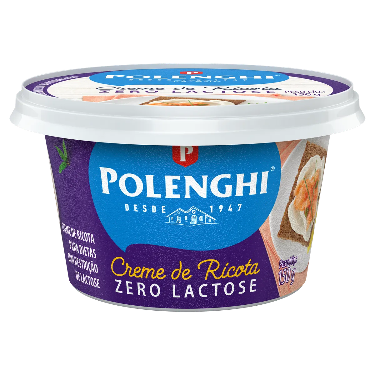 Creme de Queijo Ricota Light Zero Lactose Polenghi Pote 150g
