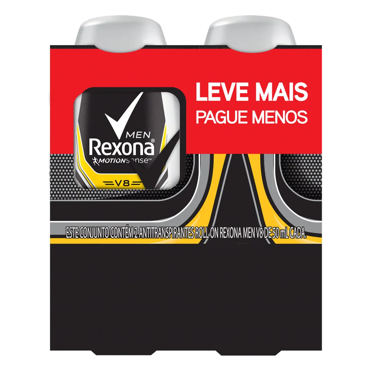 Pack Antitranspirante Roll-on V8 Rexona Men Motionsense Frasco 2
