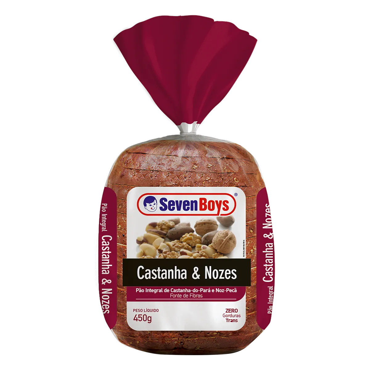 Pão Integral Castanha e Nozes Seven Boys 500g