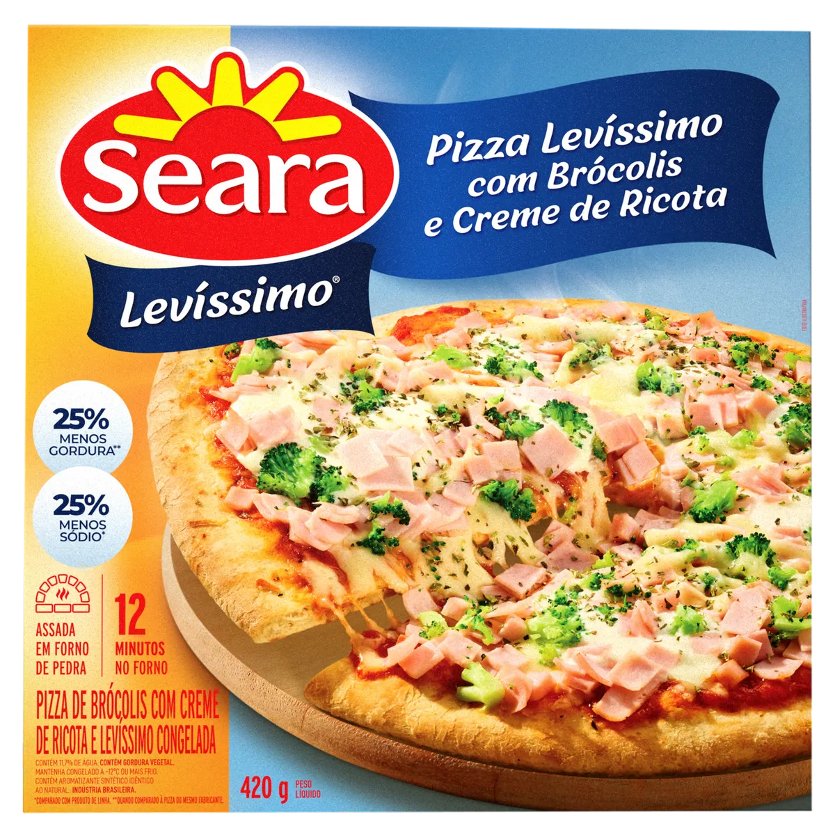 Pizza Seara Lombo Lev Broc Ric 420g