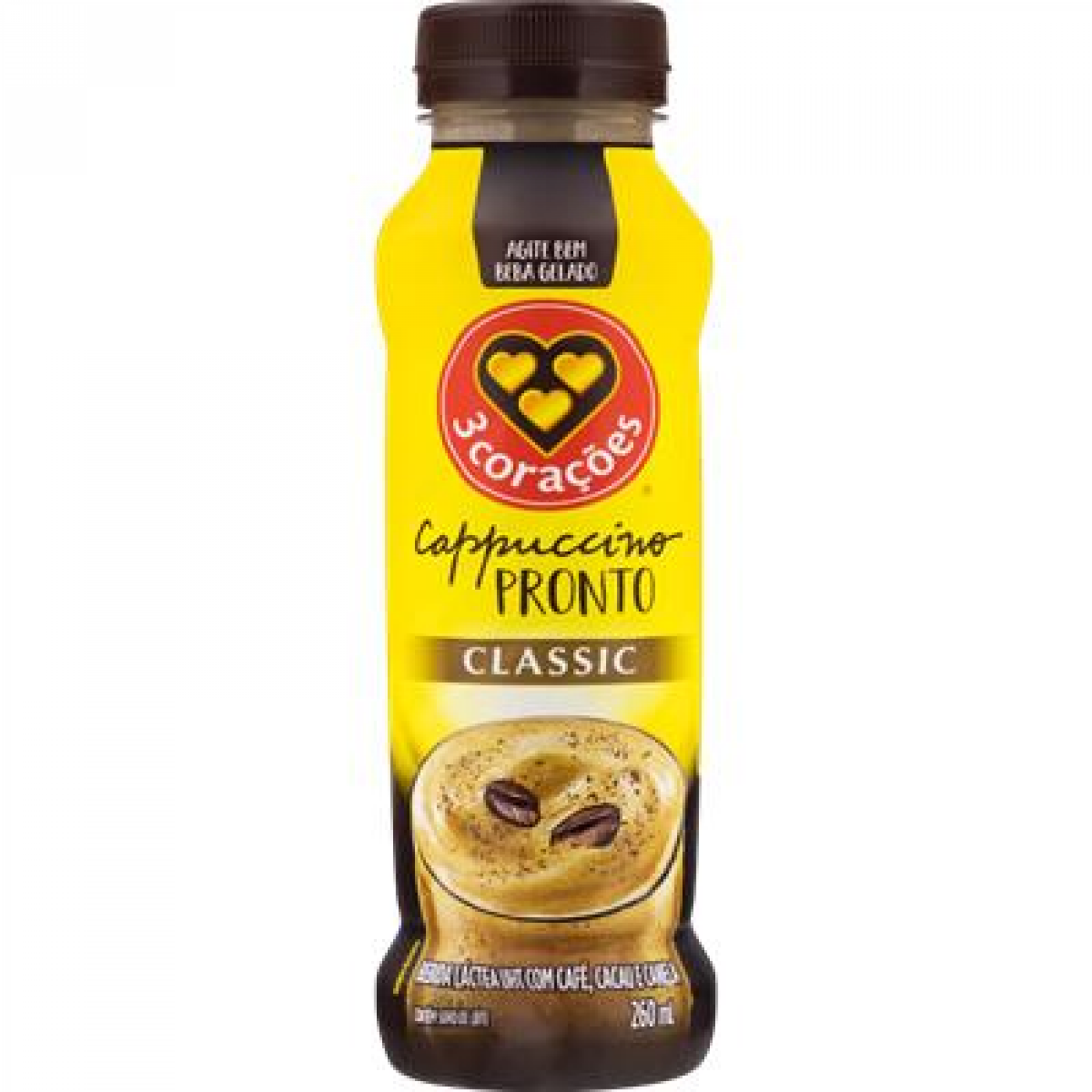 Bebida Láctea UHT Cappuccino Classic 3 Corações 260ml
