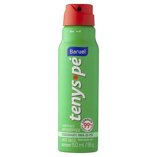 Desodorante Jato Seco para Pés Baruel Tenys Pé Canforado Frasco 150ml