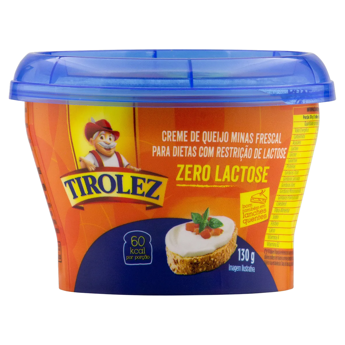 Creme de Queijo Minas Frescal Zero Lactose Tirolez Pote 130g
