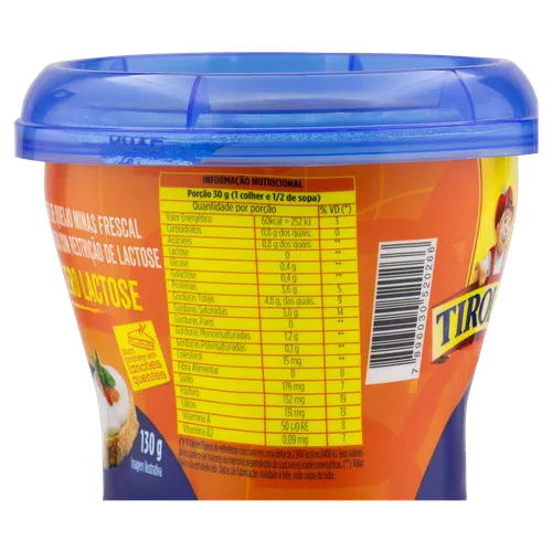 Creme de Queijo Minas Frescal Zero Lactose Tirolez Pote 130g