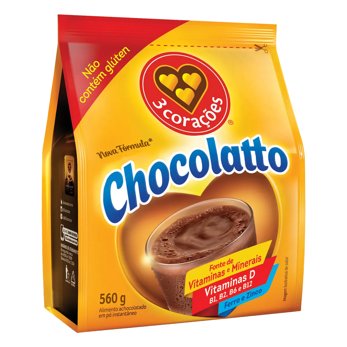 Achocolatado po 3 Coracoes Choc 560g