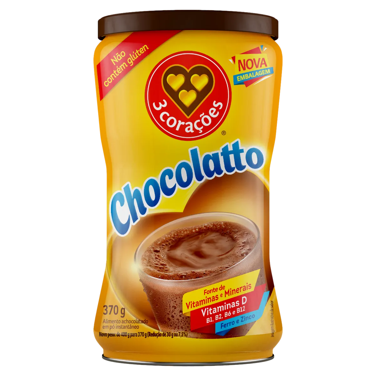 Achocolatado po 3 Coracoes Choc lt 370g
