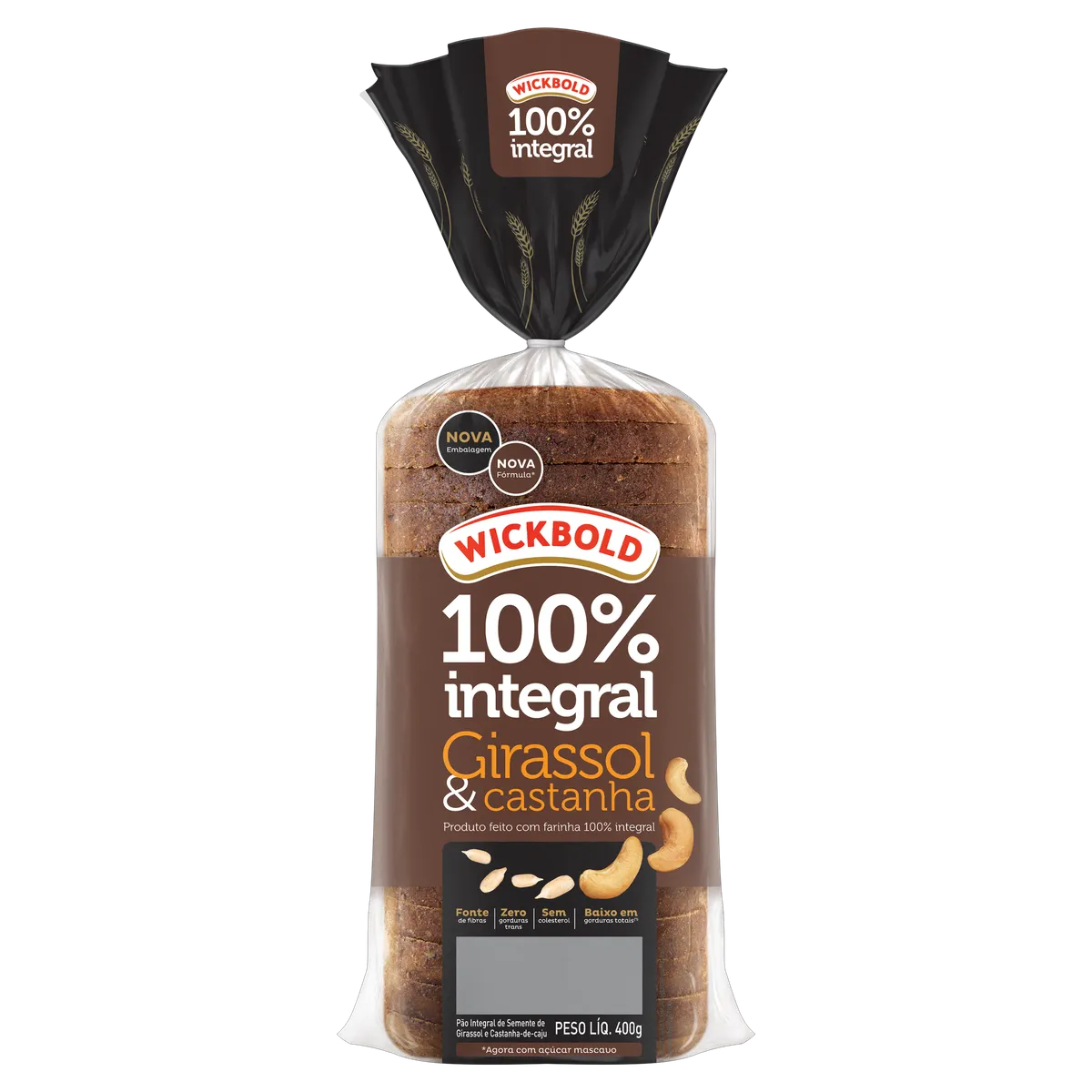 Pão Integral Girassol e Castanha Wickbold 400g