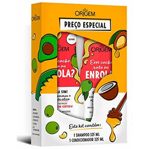 Kit Origem Shampoo+Condicionador Rola ou Enrola 325ml