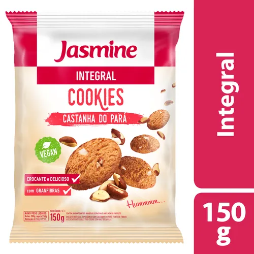 Biscoito Cookie Integral Castanha do Pará Jasmine 150g