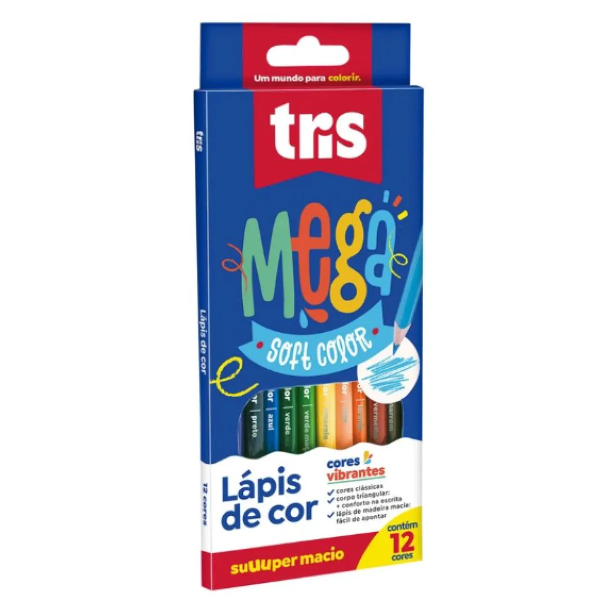 Kit Lapis Cor Tris Mega Soft c 12 +