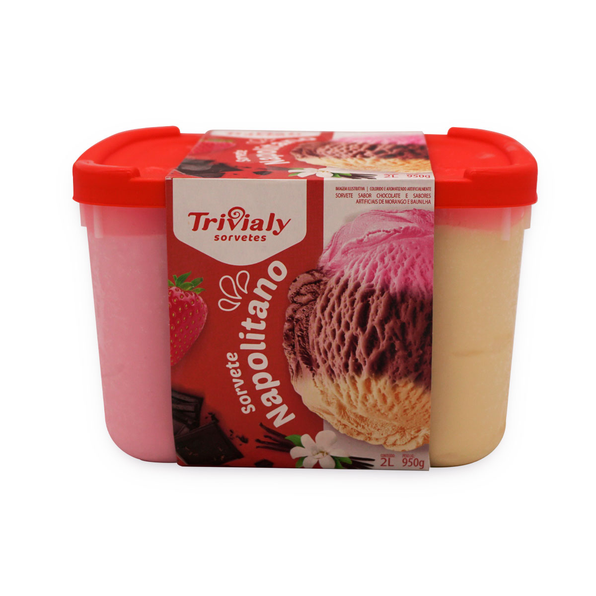 Sorvete Trivialy Napolitano 2L