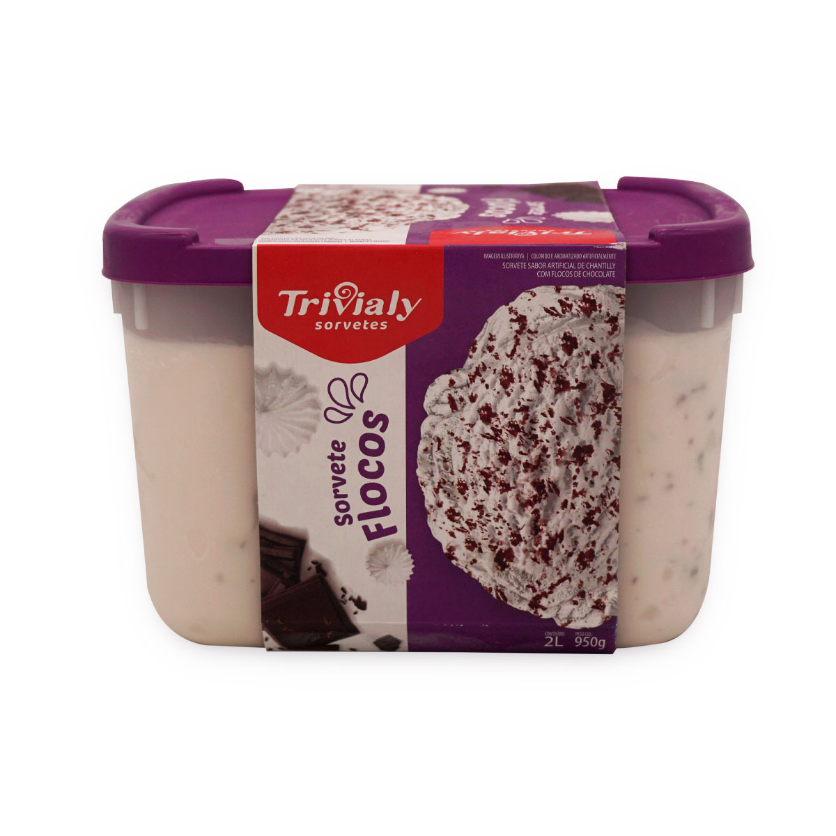 Sorvete Trivialy Flocos 2L