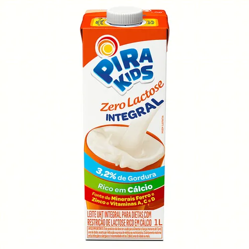 Leite UHT Integral Zero Lactose Piracanjuba Pirakids Crescer Caixa 1l