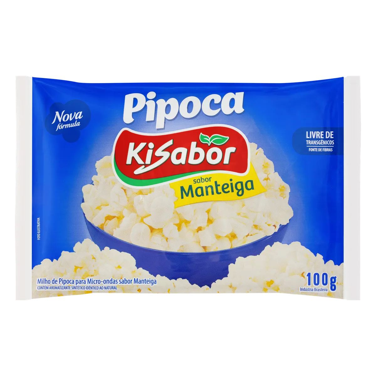 Pipoca para Micro-Ondas Manteiga Kisabor Pacote 100g
