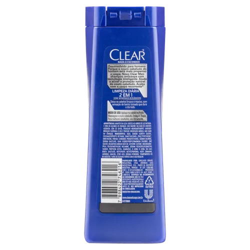 Shampoo 2 em 1 Anticaspa Limpeza Diária Clear Men 200ml