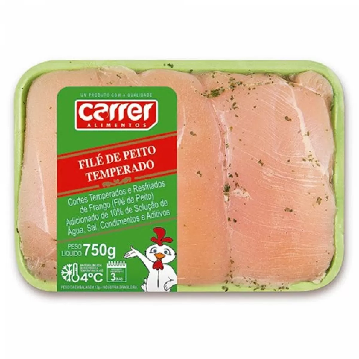 Filé de Peito de Frango Carrer Temperado 750g