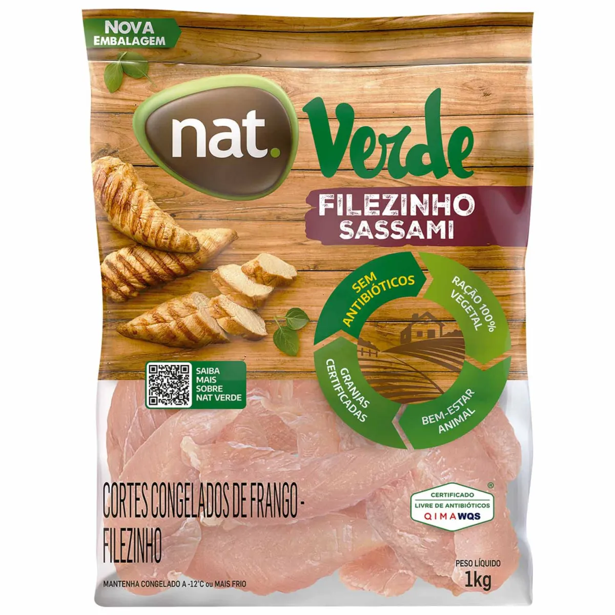 File Peito Nat Verde Filezinho Sassami 1kg