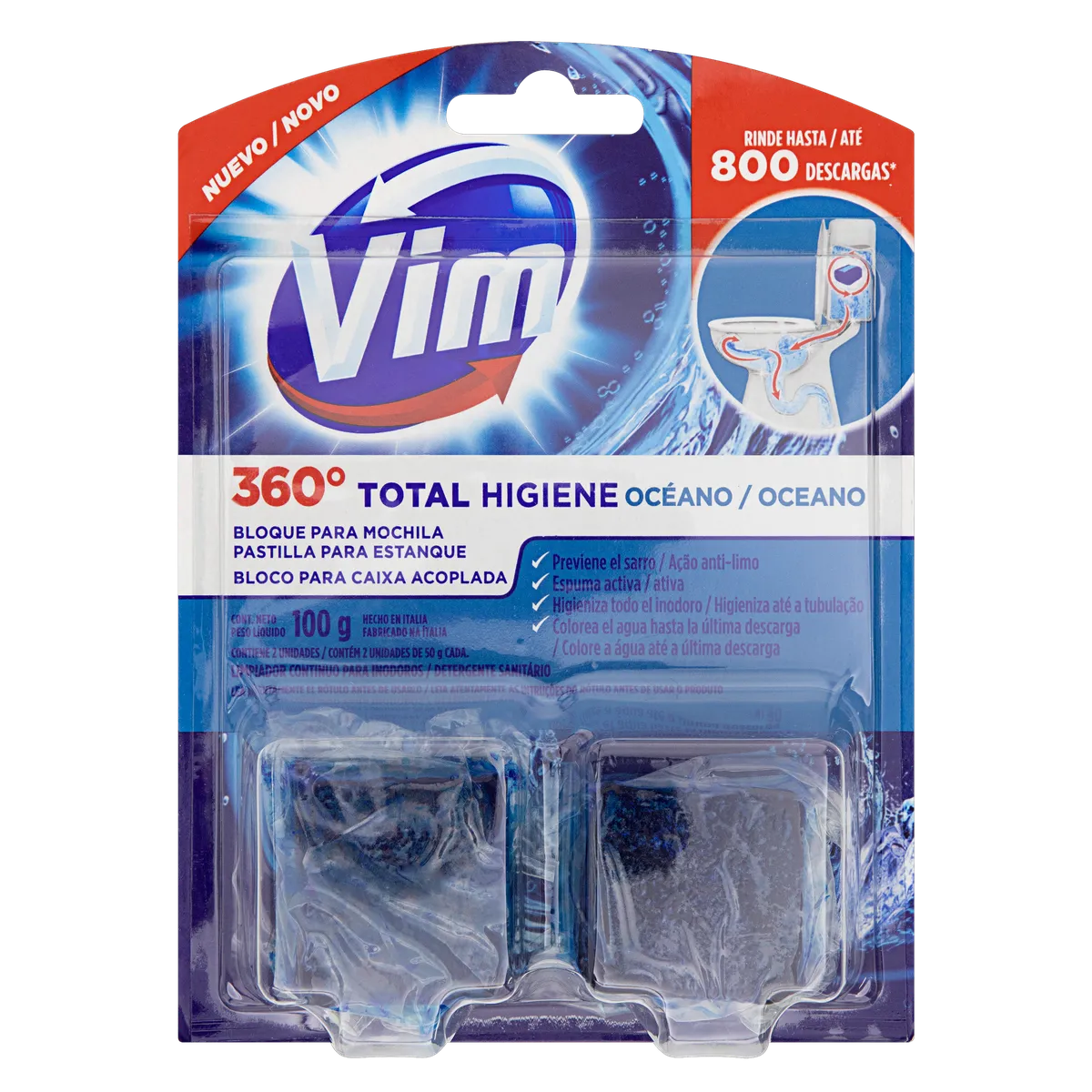 Detergente Sanitário Bloco para Caixa Acoplada Oceano Vim 100g 2